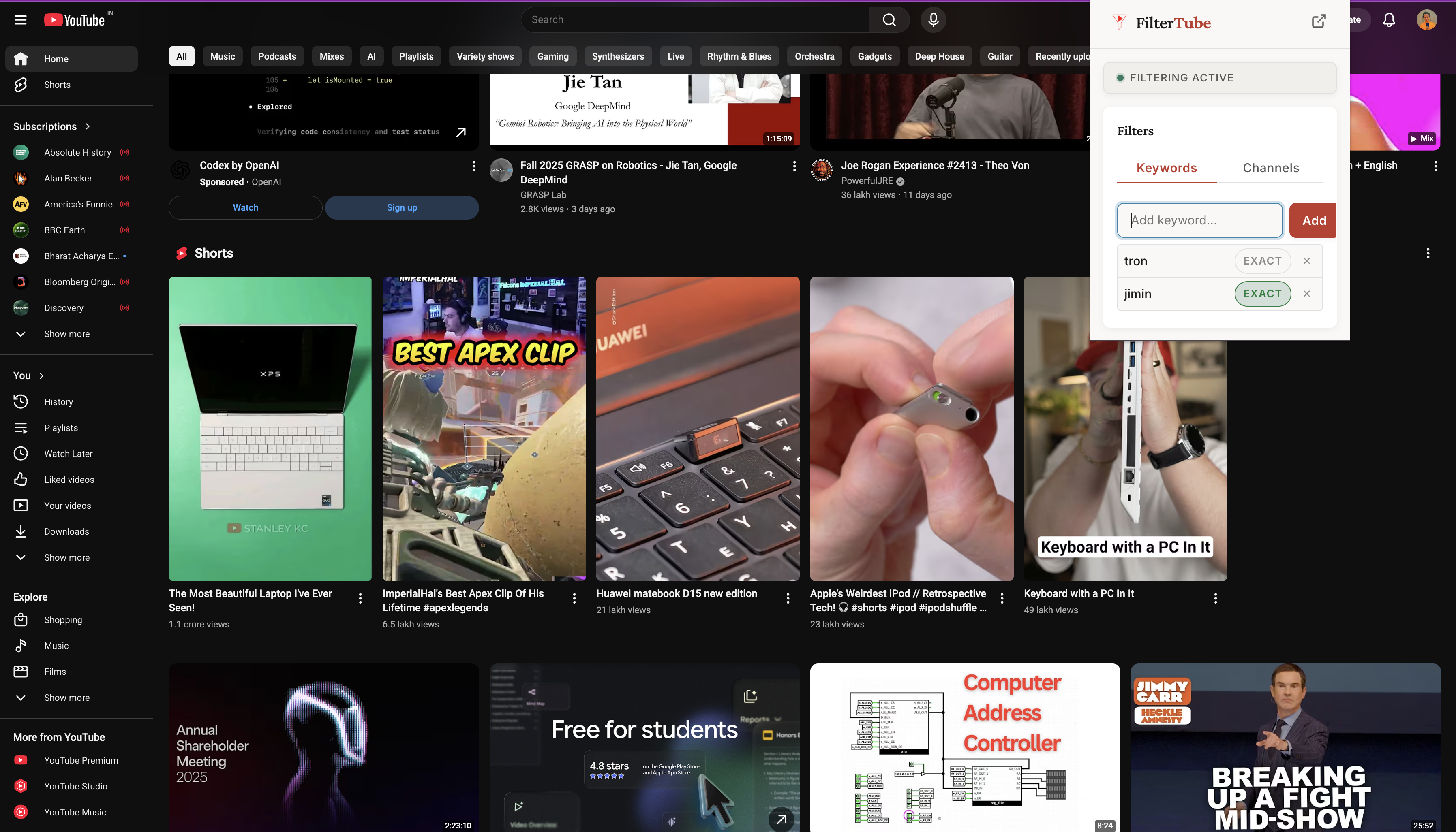 FilterTube screenshot 4