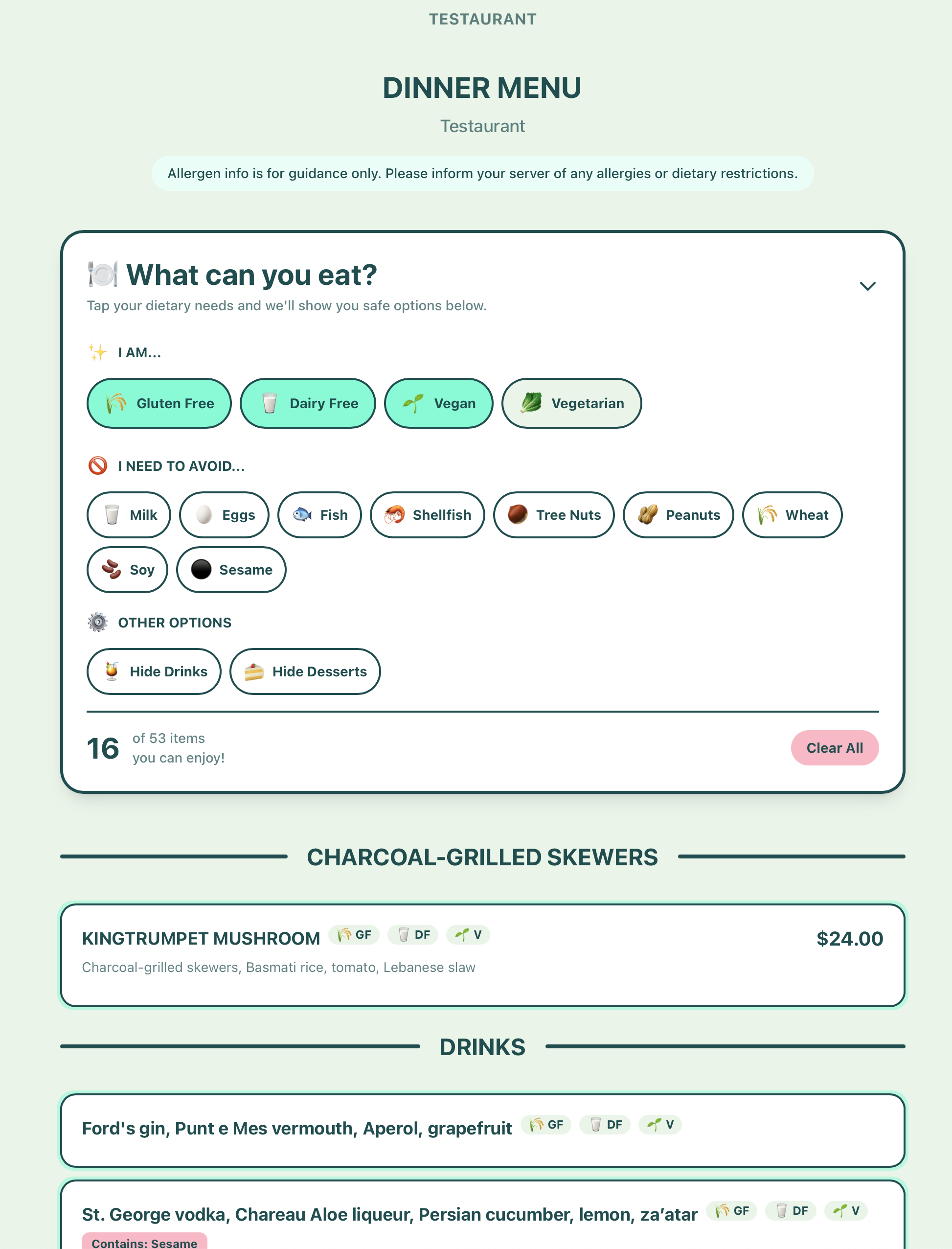 Menu Dive screenshot 4