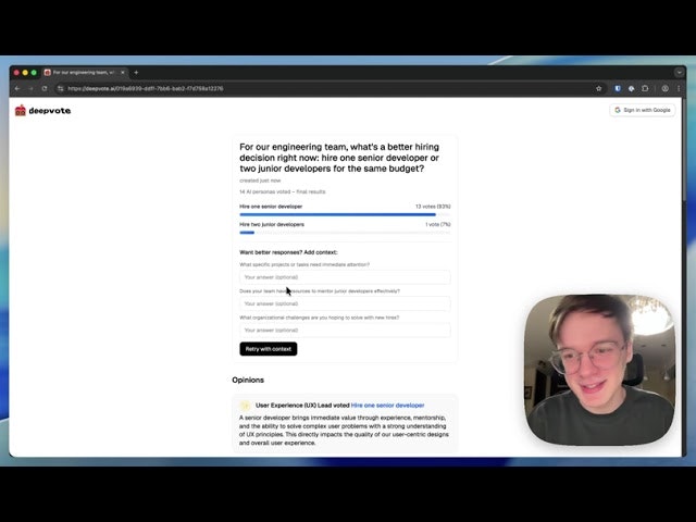 Deepvote screenshot 2