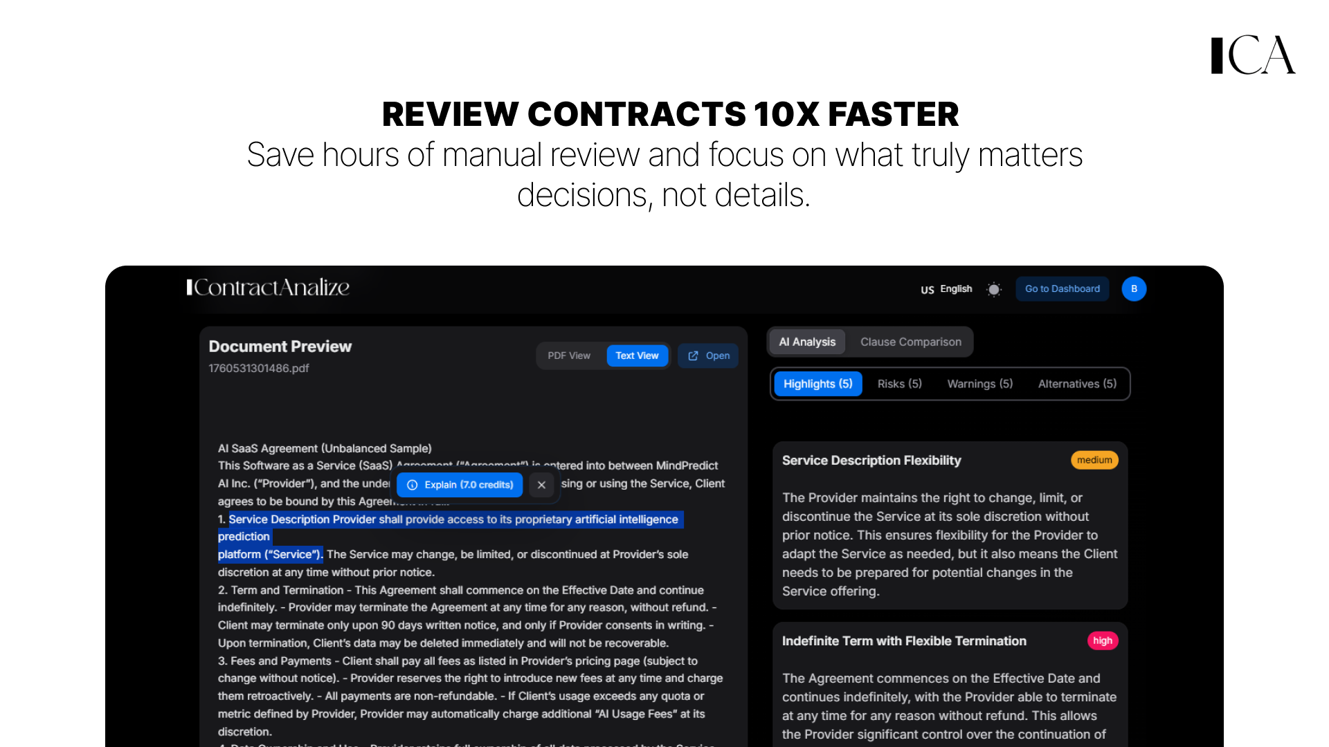 Contract Analize screenshot 1