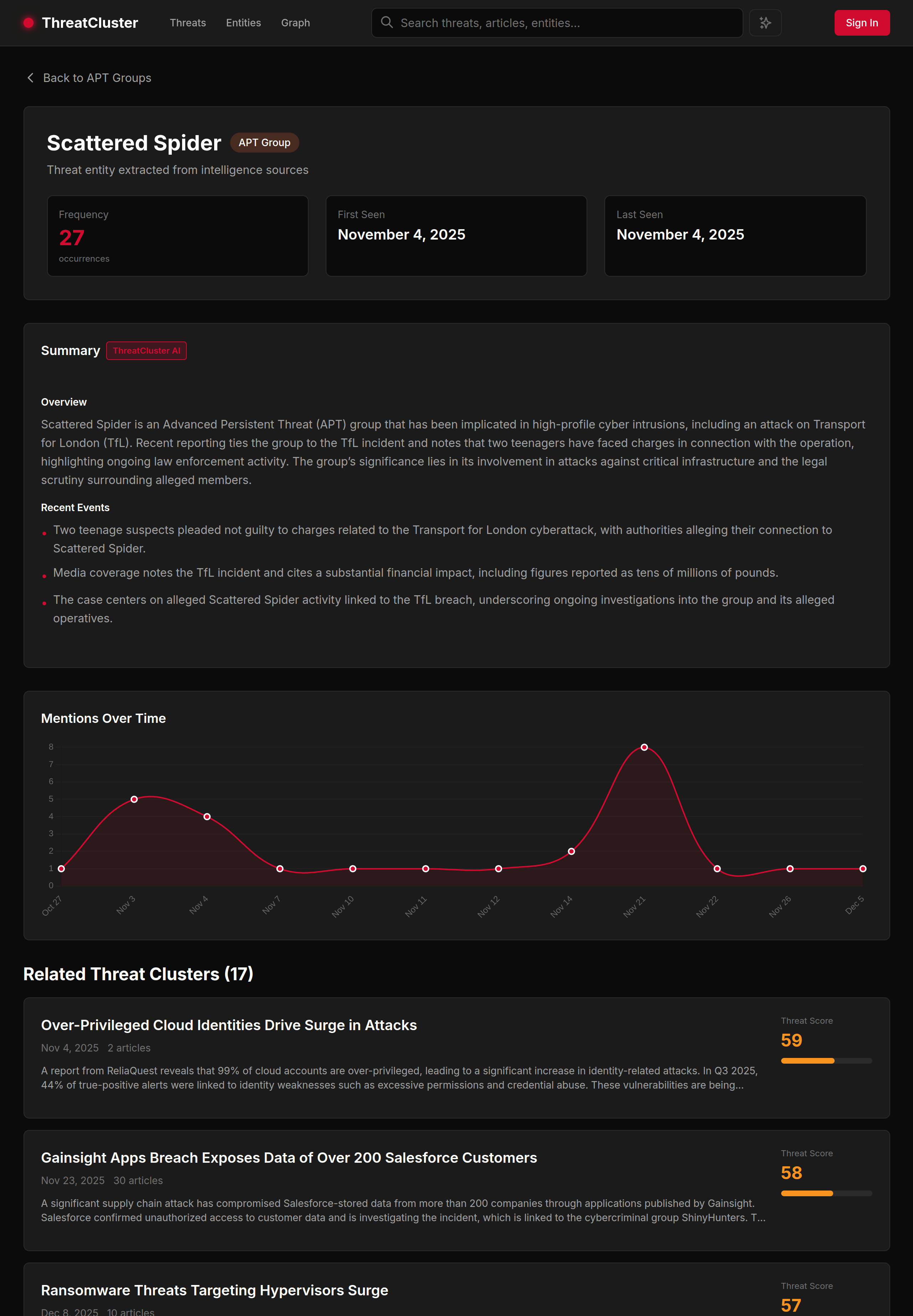 ThreatCluster screenshot 4
