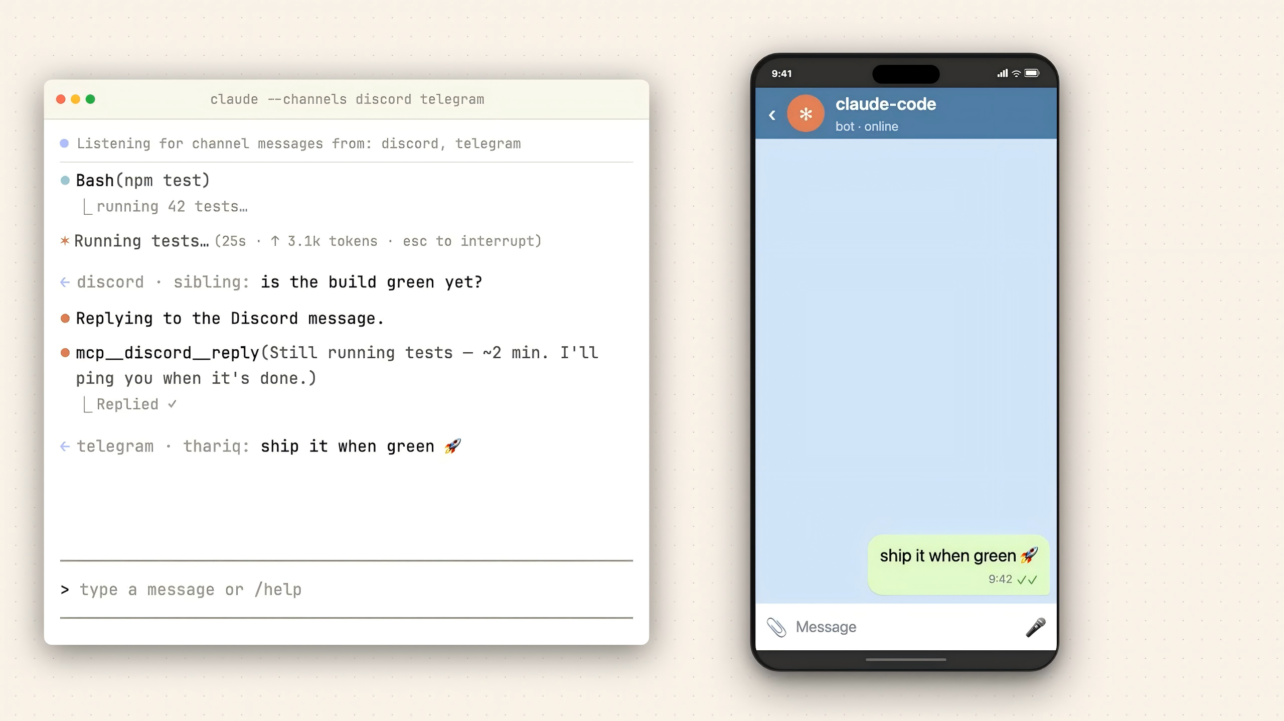 Claude Code Channels screenshot 3