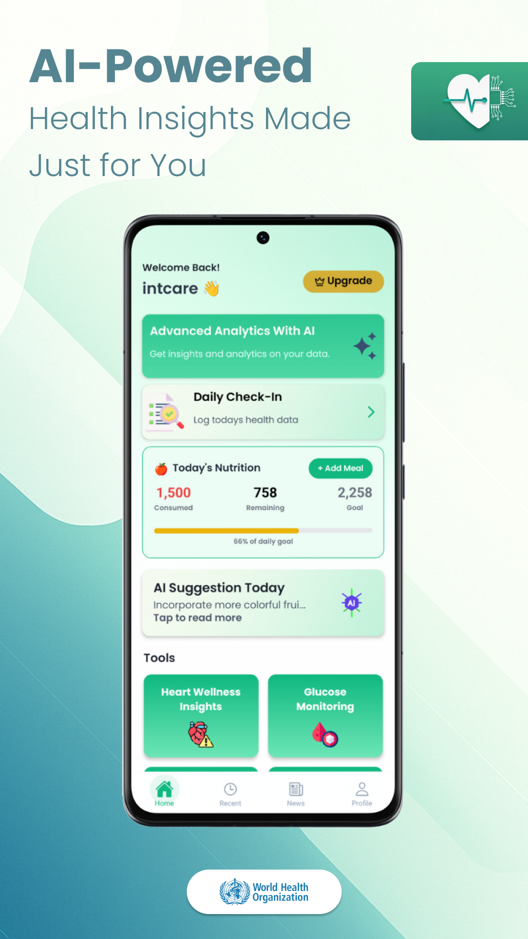 intCare – AI Health Assistant screenshot 1
