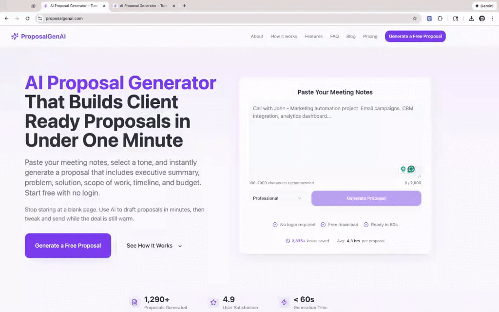 ProposalGenAI screenshot 1