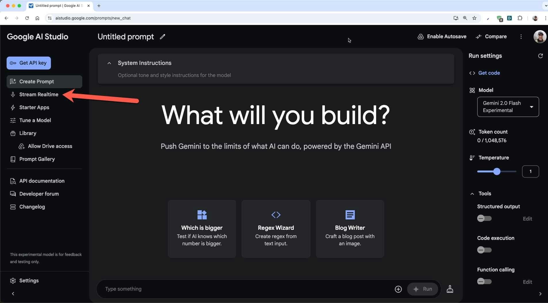 Google AI Studio screenshot