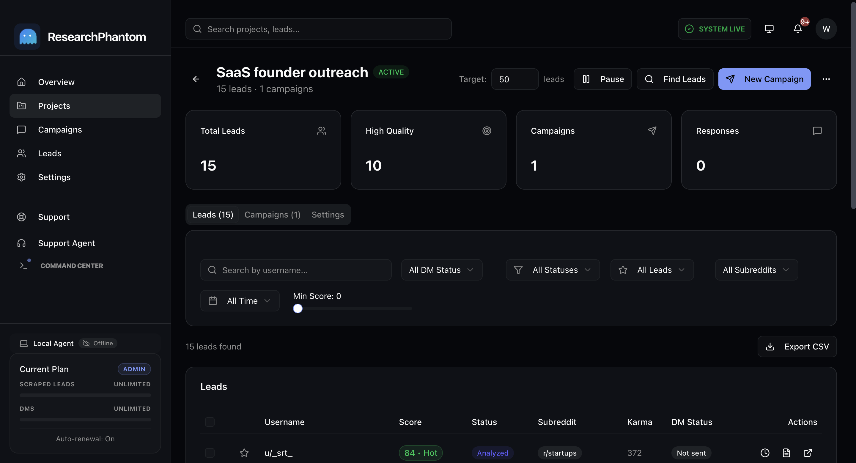 ResearchPhantom screenshot 2