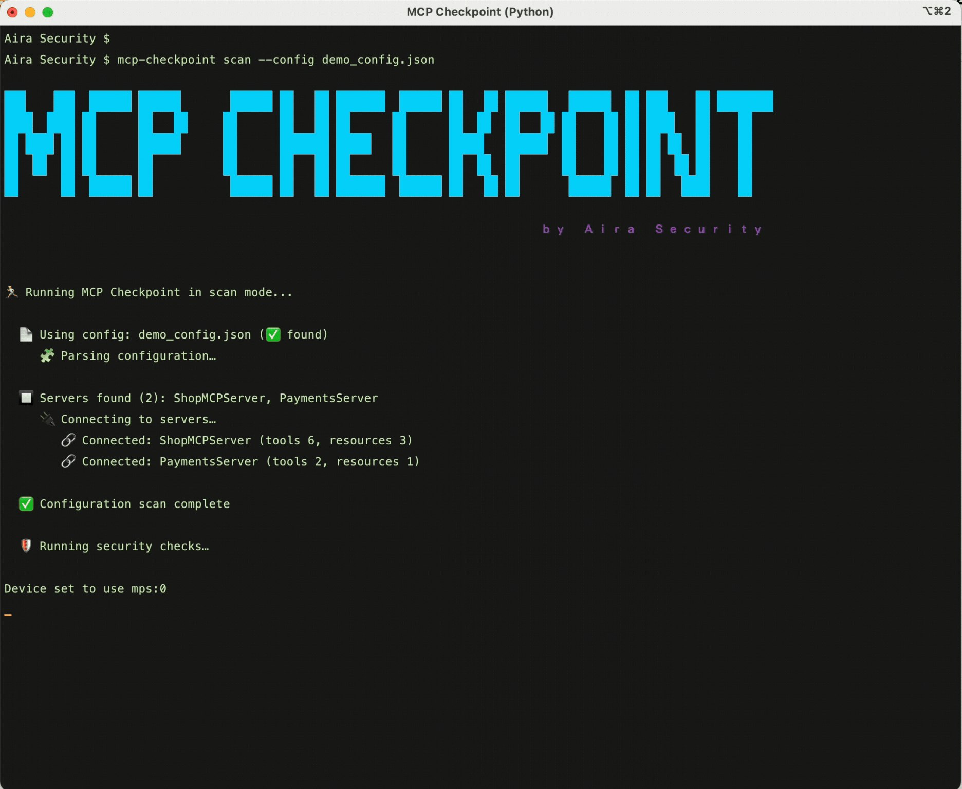 MCP Checkpoint screenshot 1