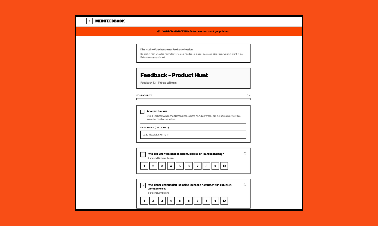 meinfeedback.com – 360° Feedback in 2min screenshot 3
