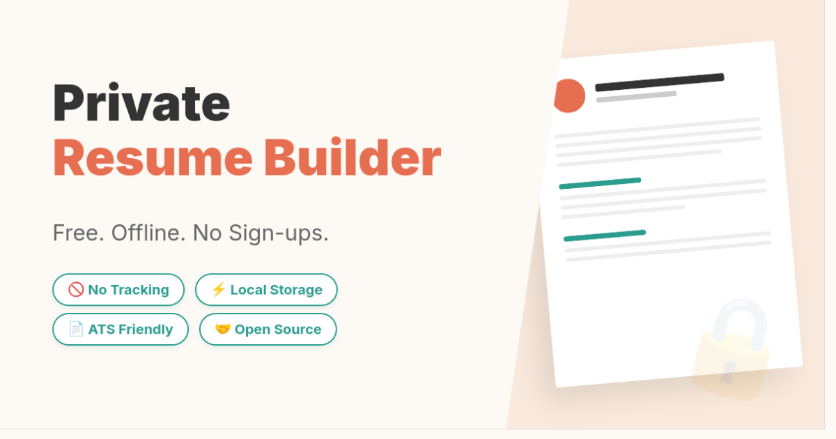Private Resume Builder screenshot 1