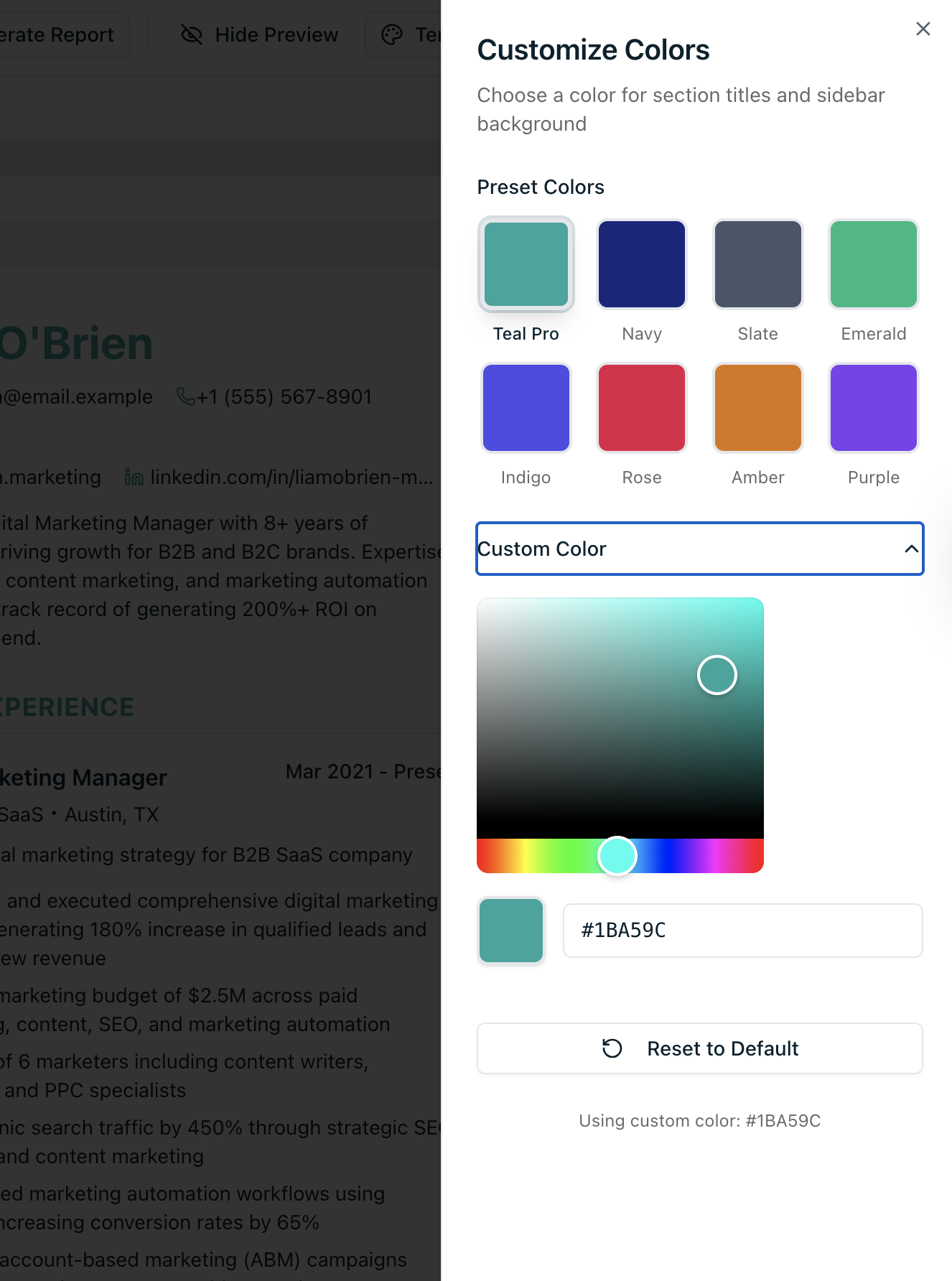 SimpleCVBuilder screenshot 3