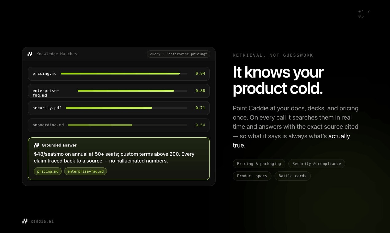 Caddie screenshot 2