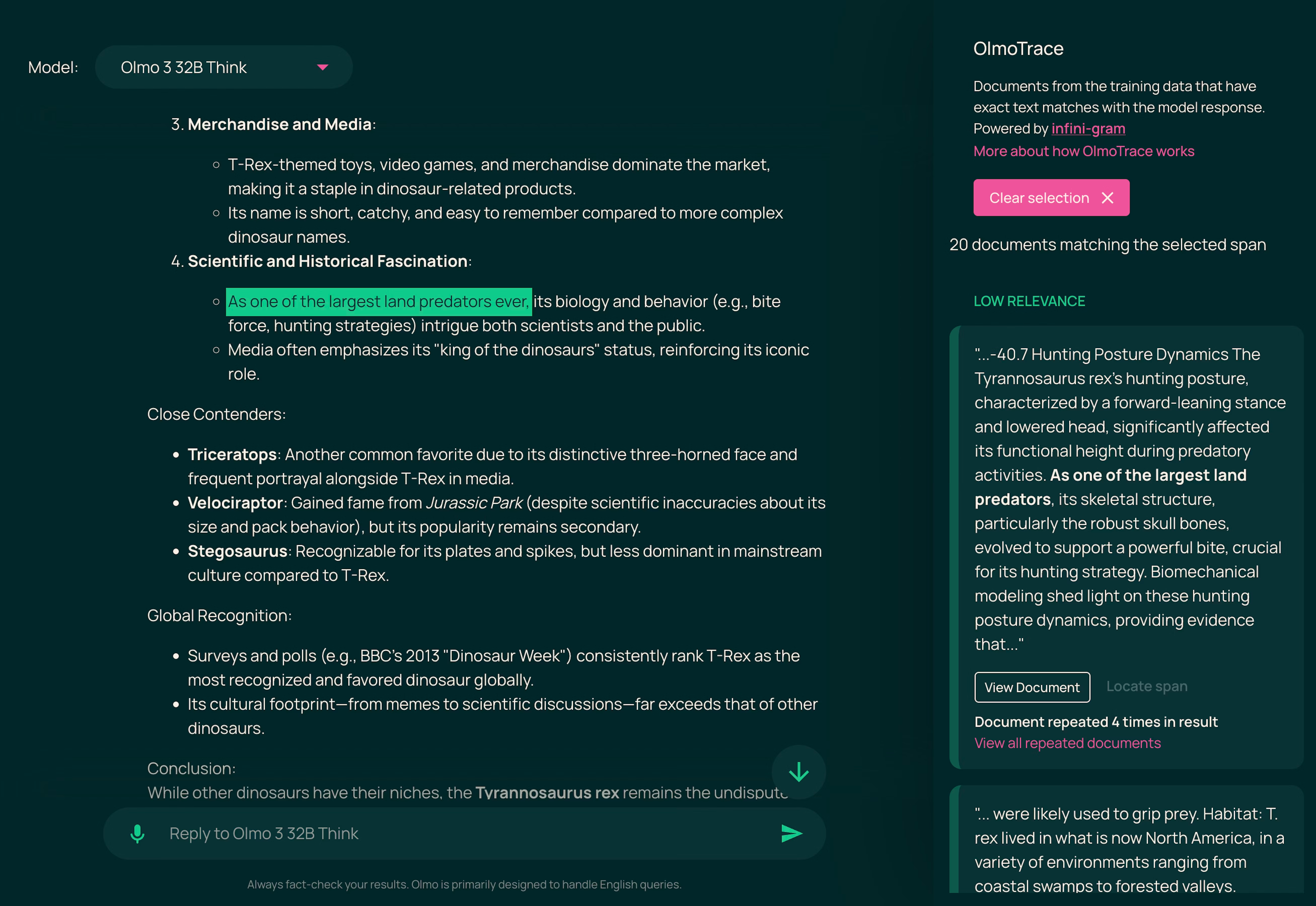 Olmo 3 screenshot 5