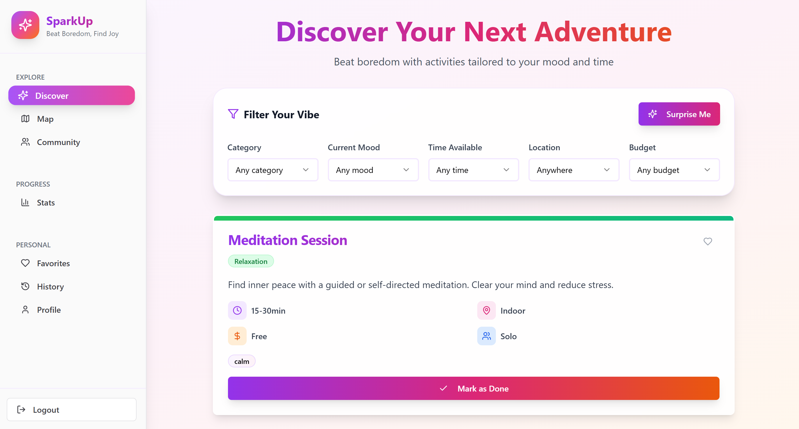 SparkUp screenshot 2