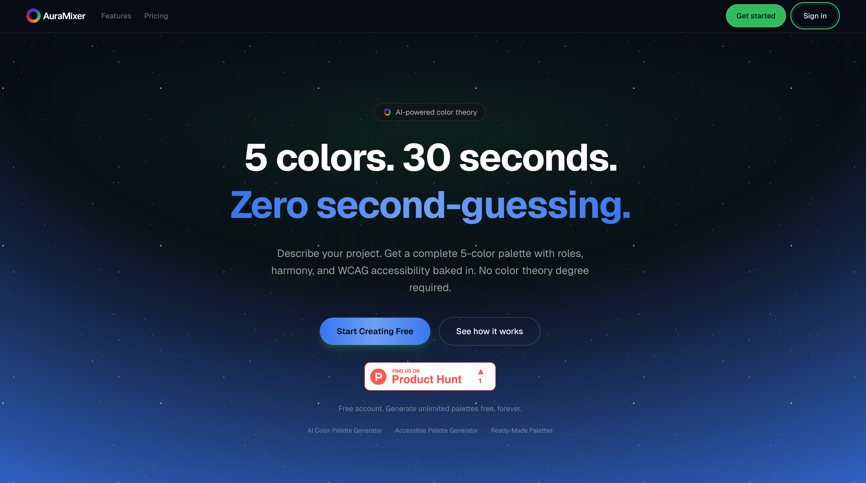 Aura Mixer- Generate Color Palettes screenshot 1