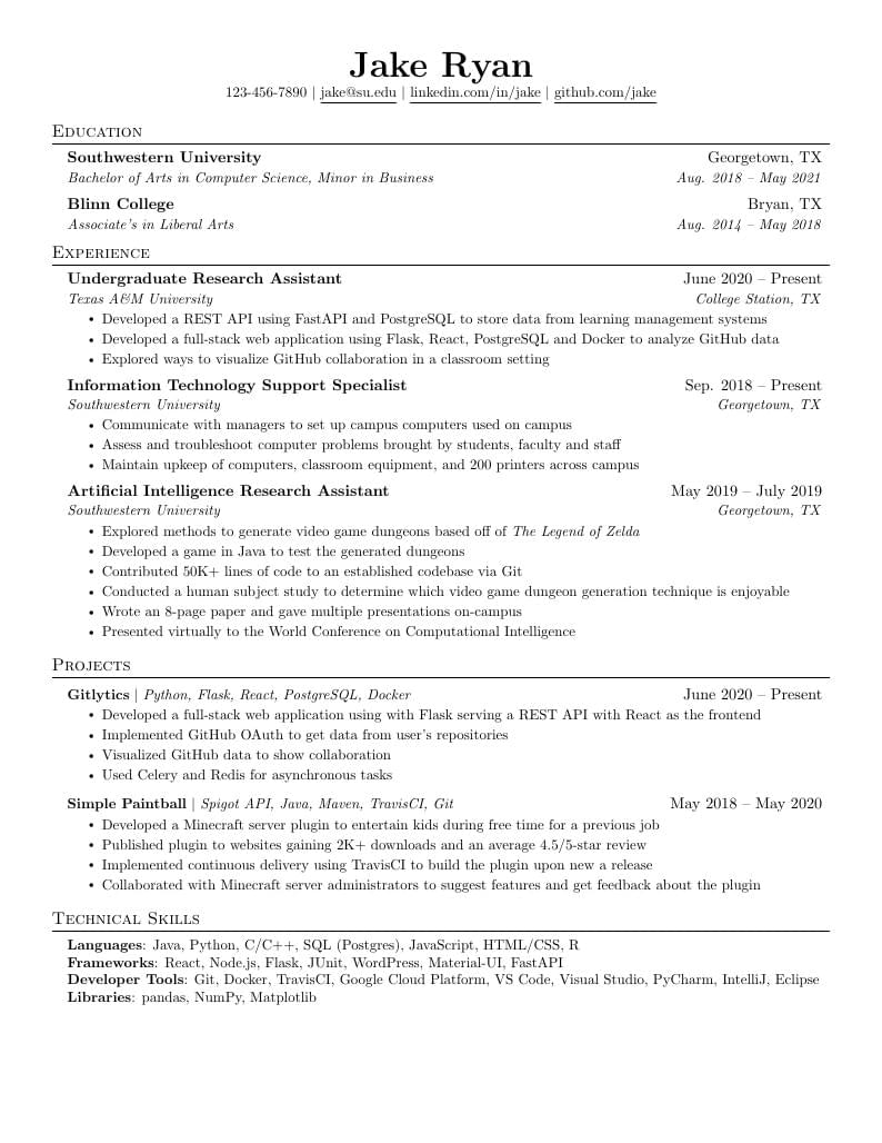 SWE Resume screenshot 3