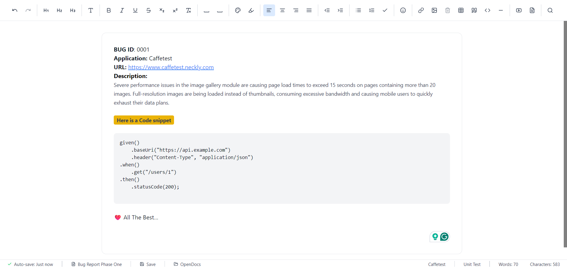 Caffetest screenshot 5