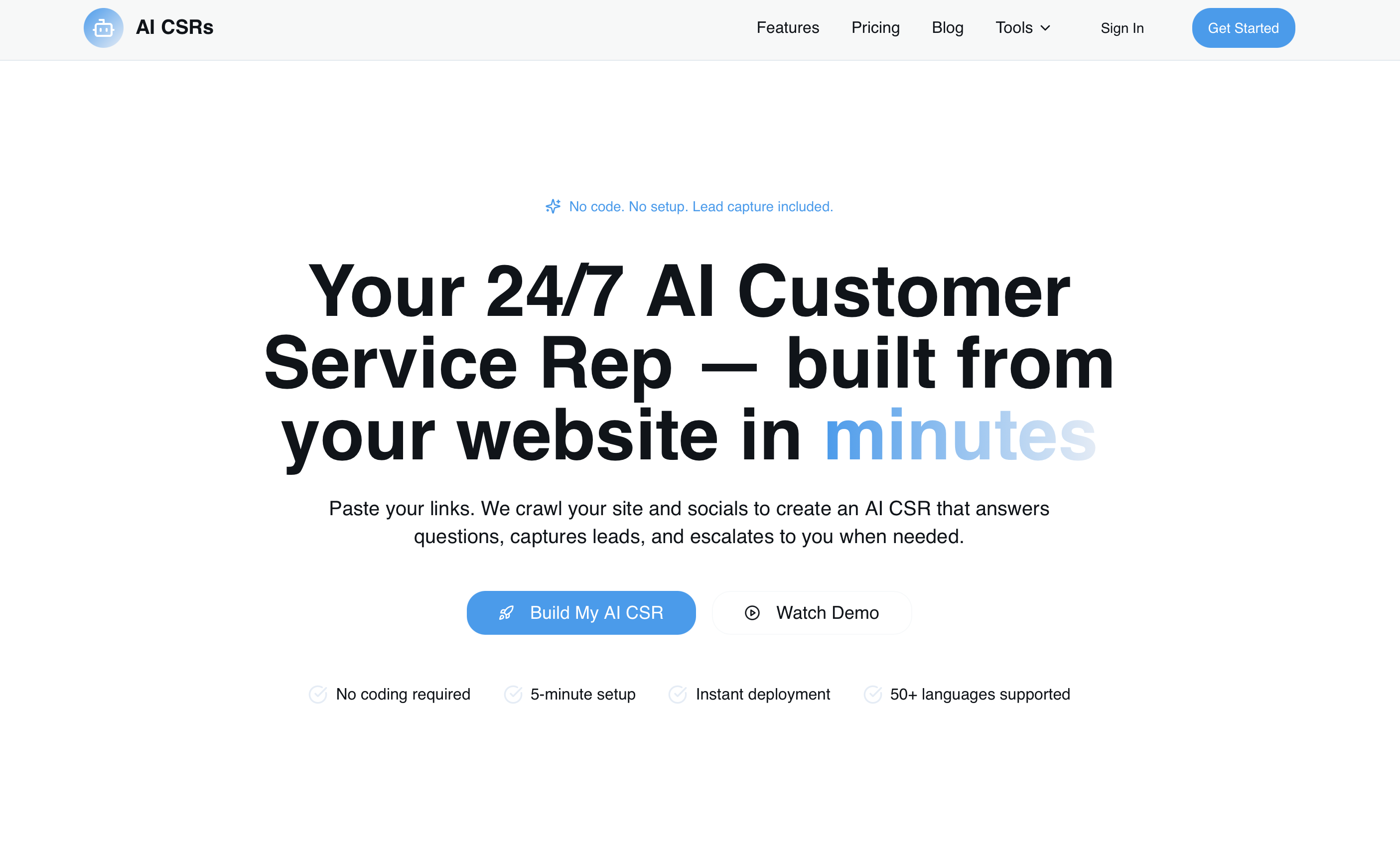 24/7 AI CSRs screenshot 1