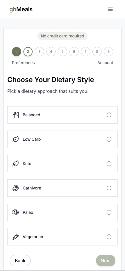gbMeals screenshot 2