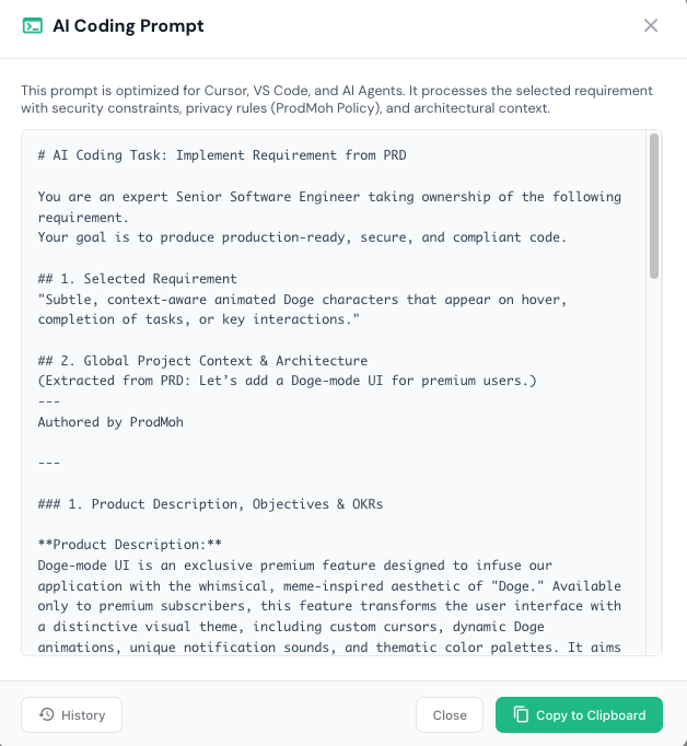 ProdMoh — AI Coding Prompt Generator screenshot 2