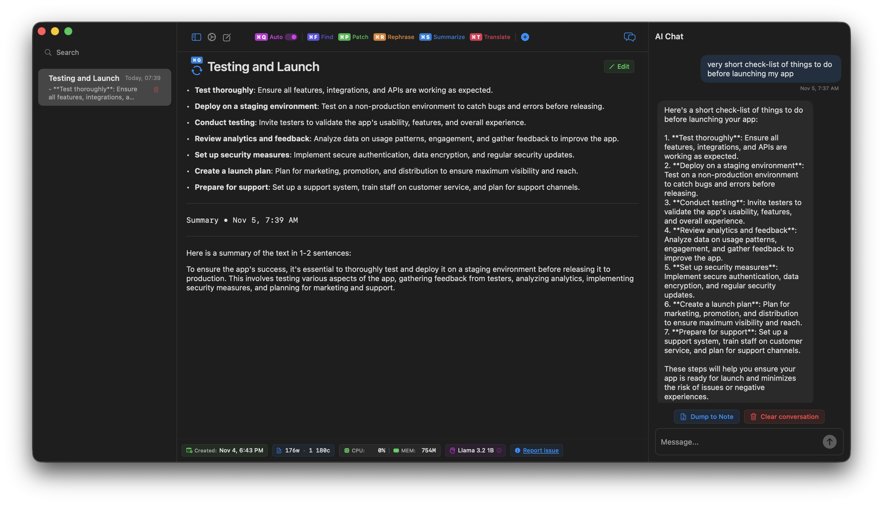 ZetaNotes screenshot 2