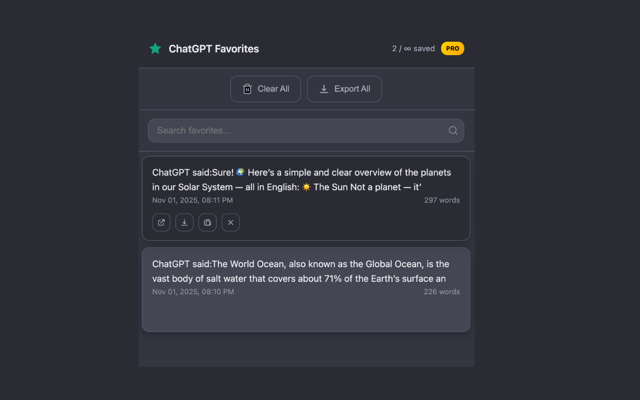 ChatGPT favorites screenshot 3