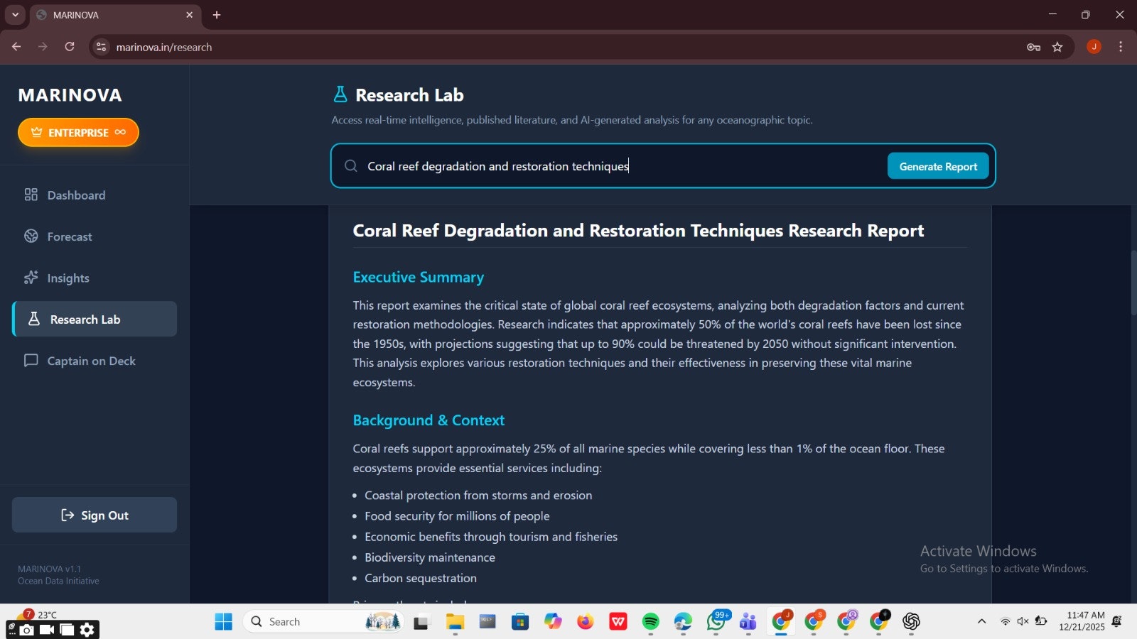 MARINOVA screenshot 1