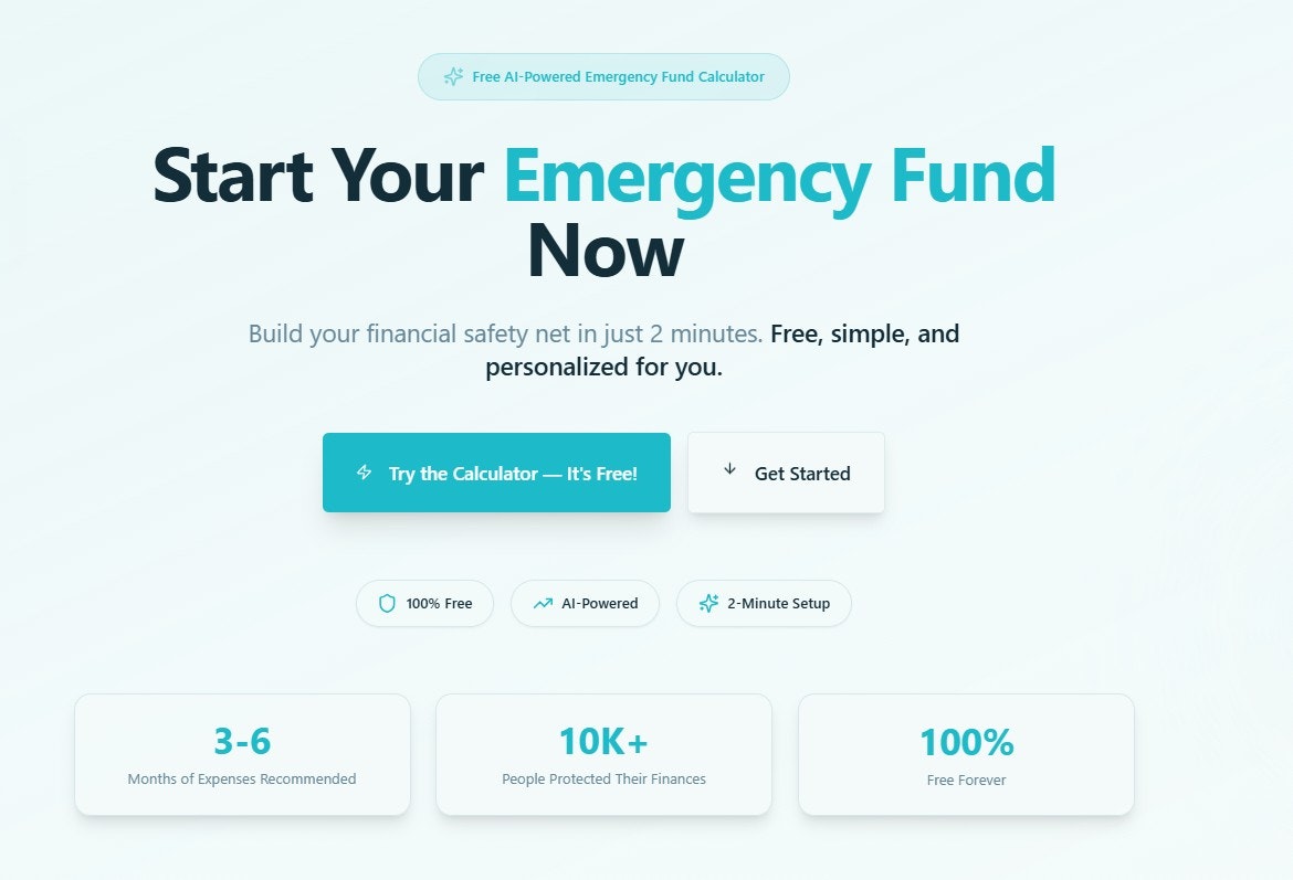 Free AI powered EmergencyFund Calculator screenshot 2