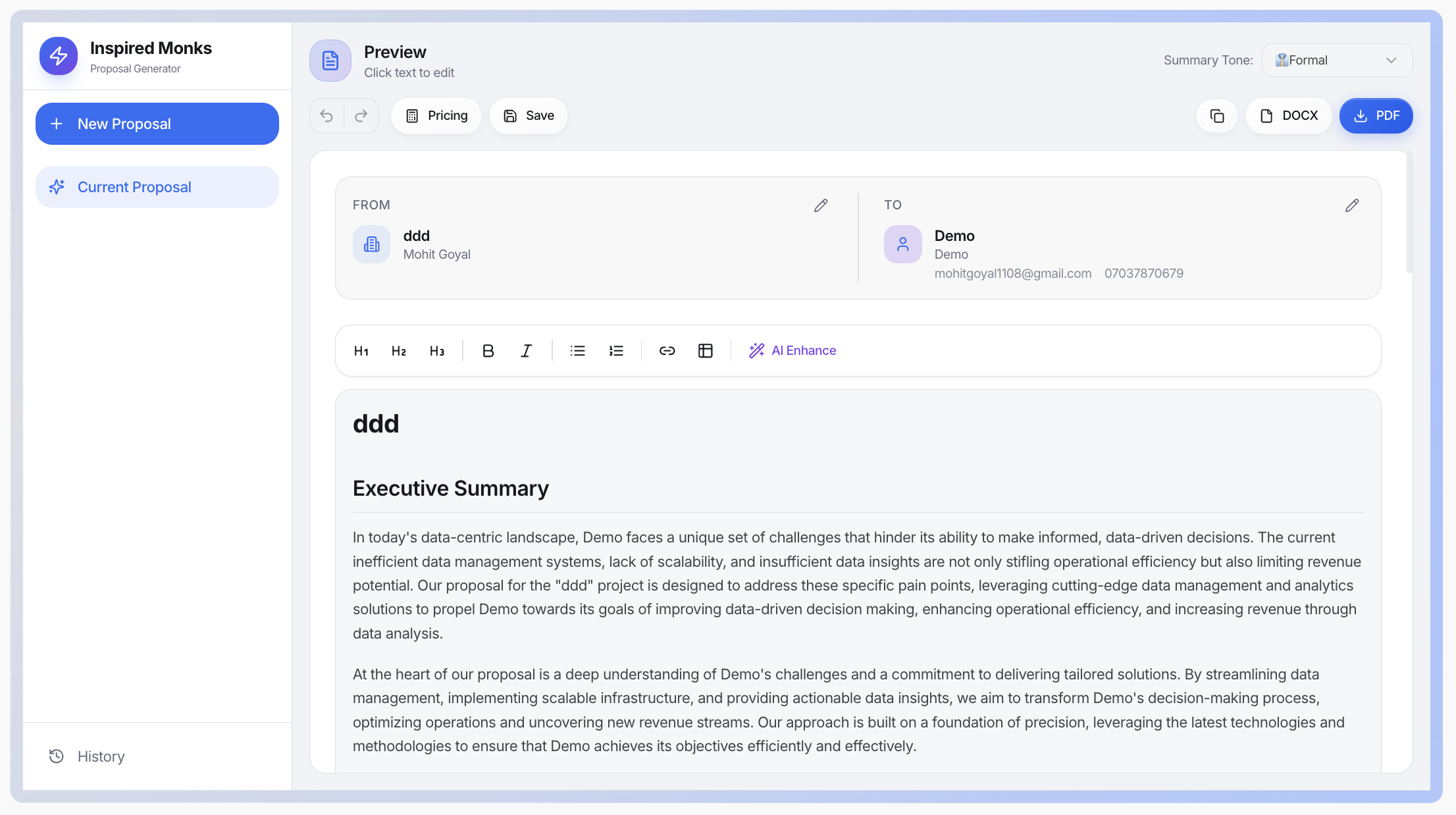Free AI Proposal Generator screenshot 5