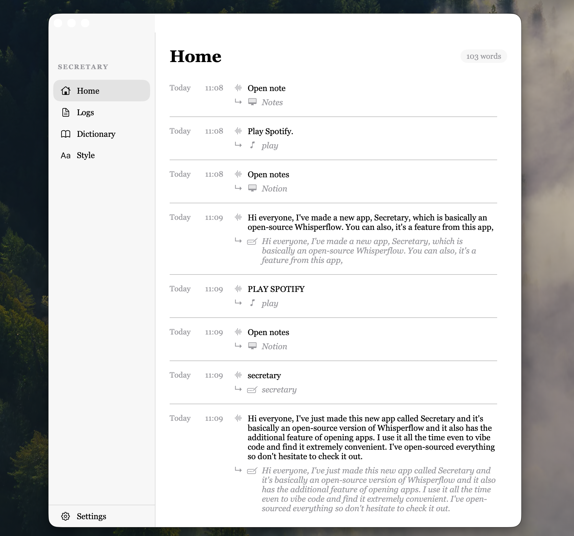 Secretary screenshot 1