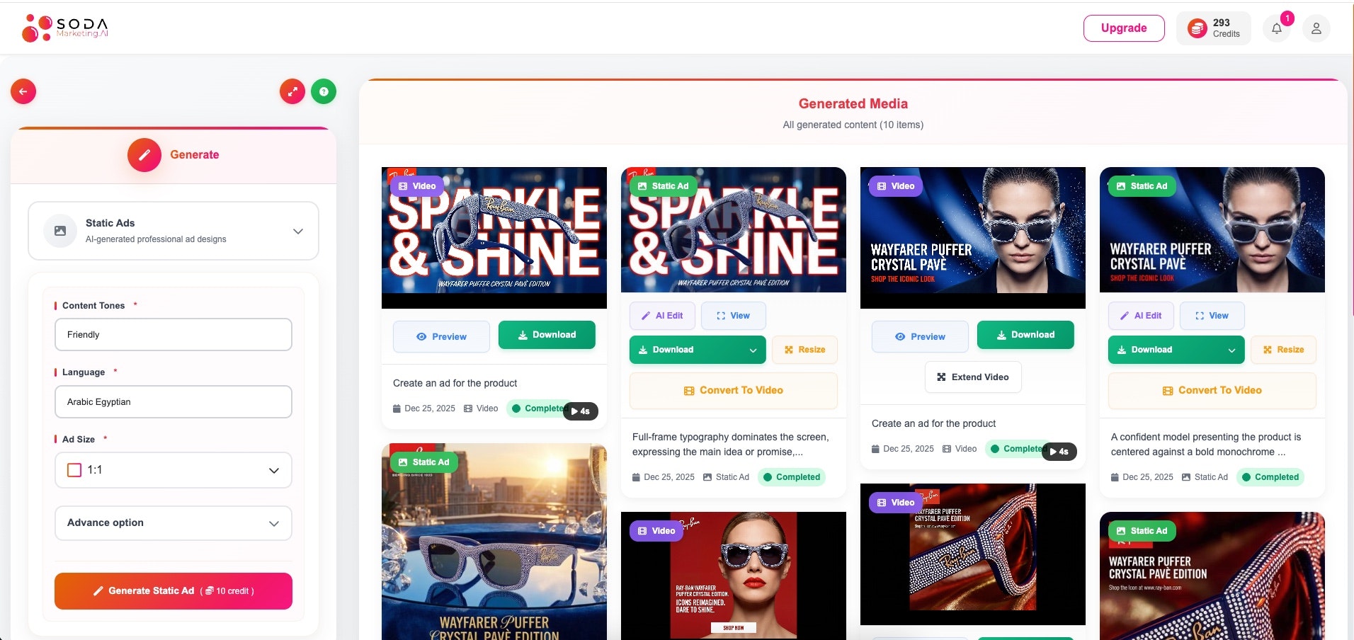 SodaMarketing AI — Instant Ad Creatives screenshot 4