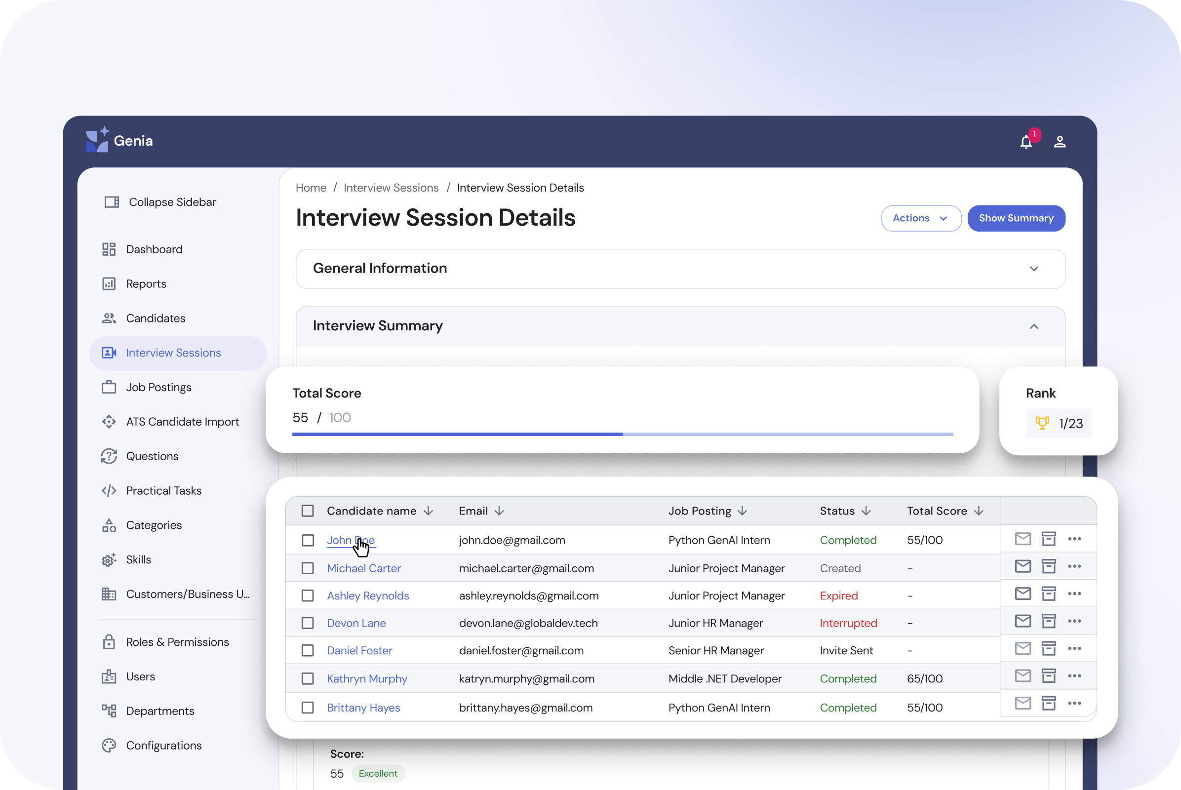 Genia AI – Technical Screening Agent screenshot 4