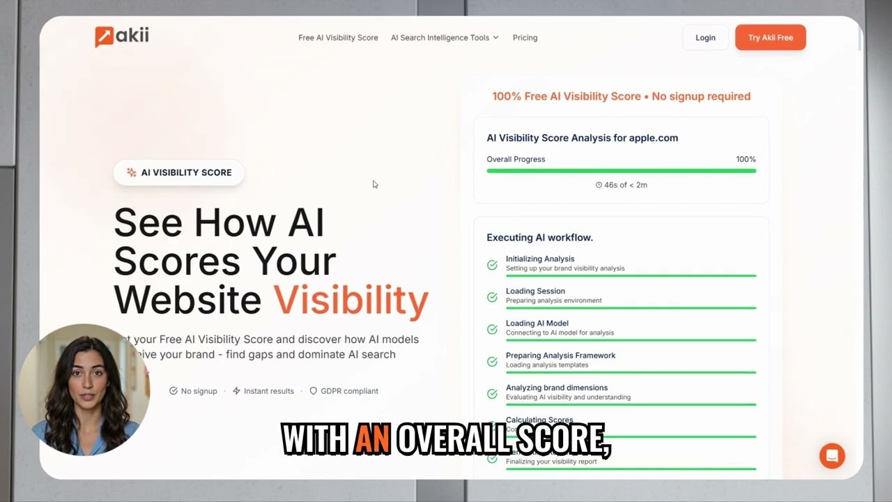 Akii AI Visibility Score screenshot 1