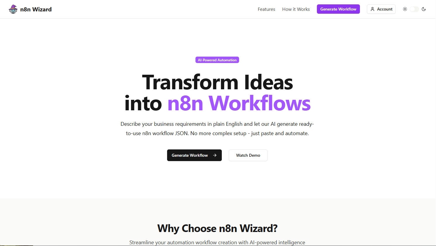 n8n Wizard - vibe code your workflows screenshot 1