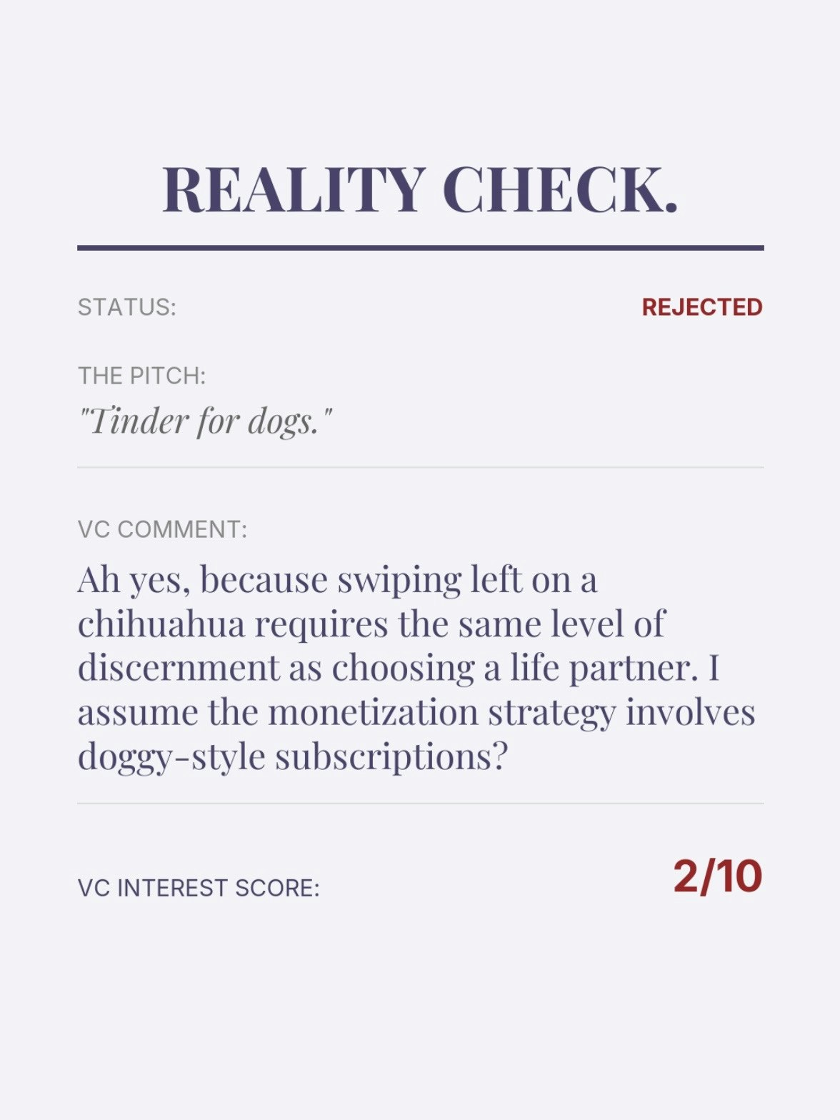 Reality Check.