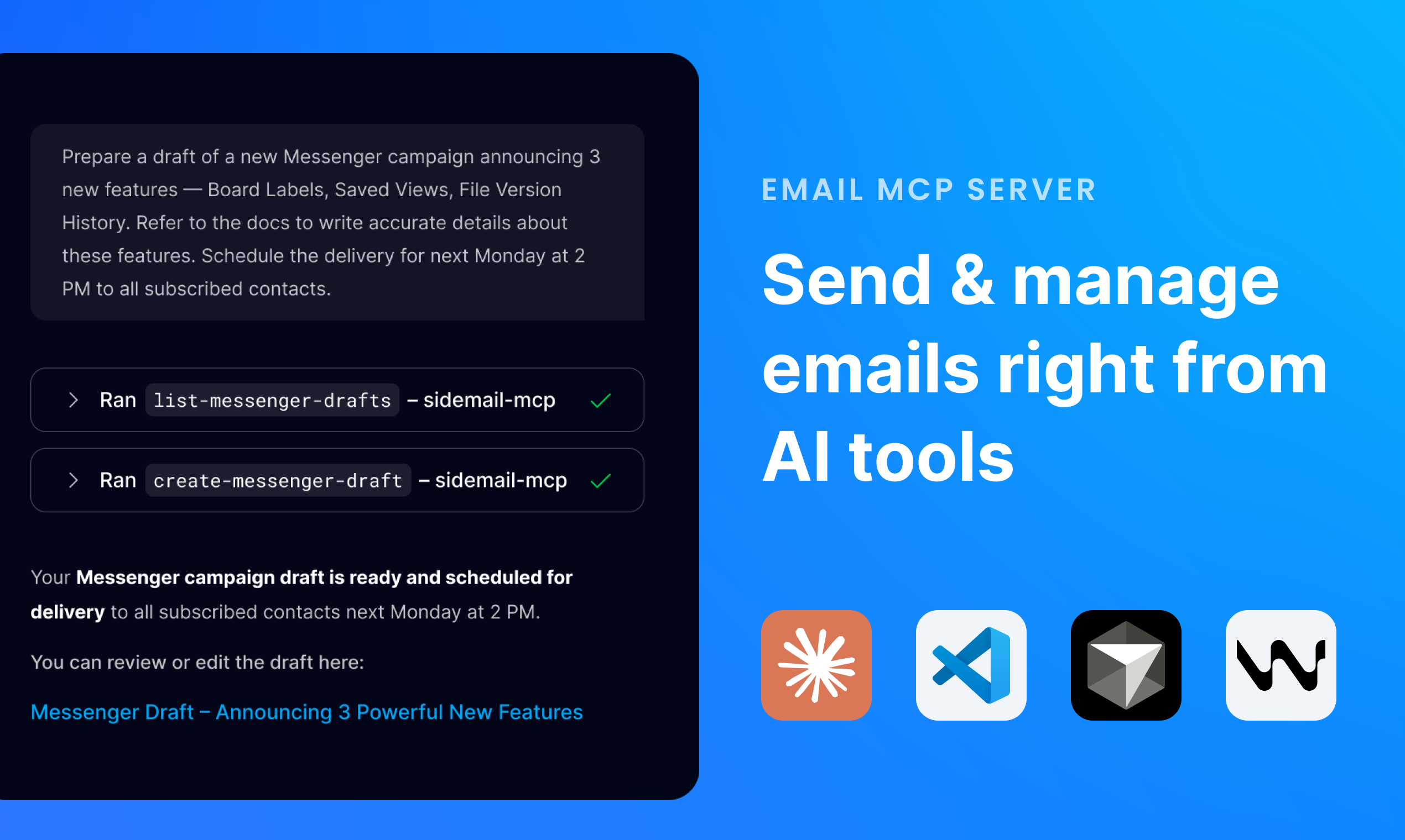 Sidemail MCP screenshot 1