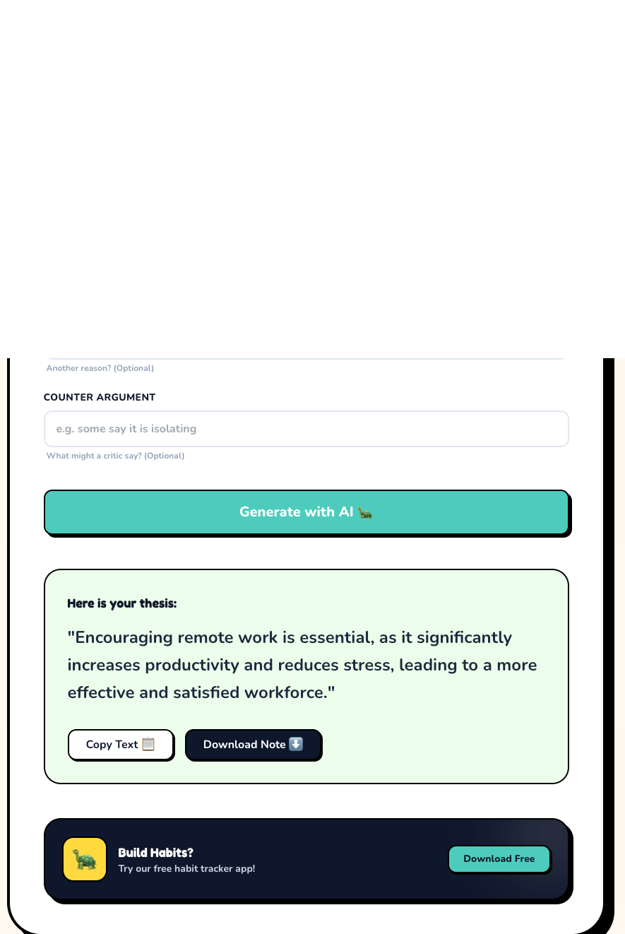 Thesis statment generator screenshot 2