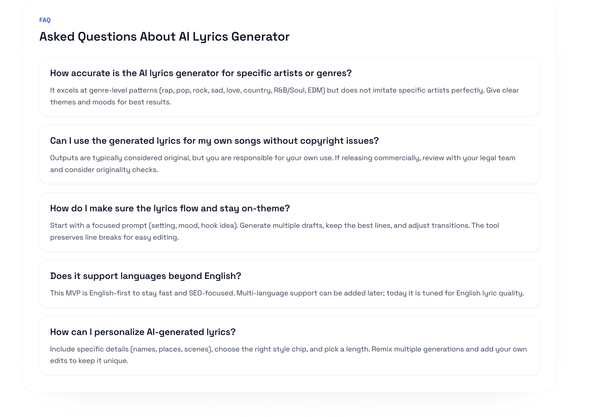 ai-lyrics-generator screenshot 3
