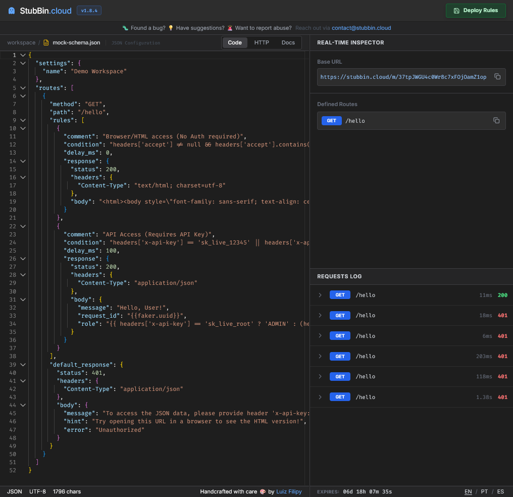 StubBin screenshot 1