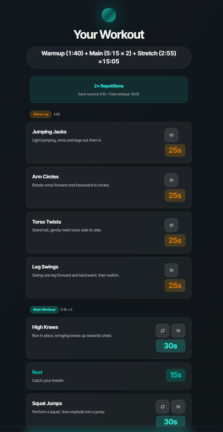 AI HIIT Coach screenshot 2