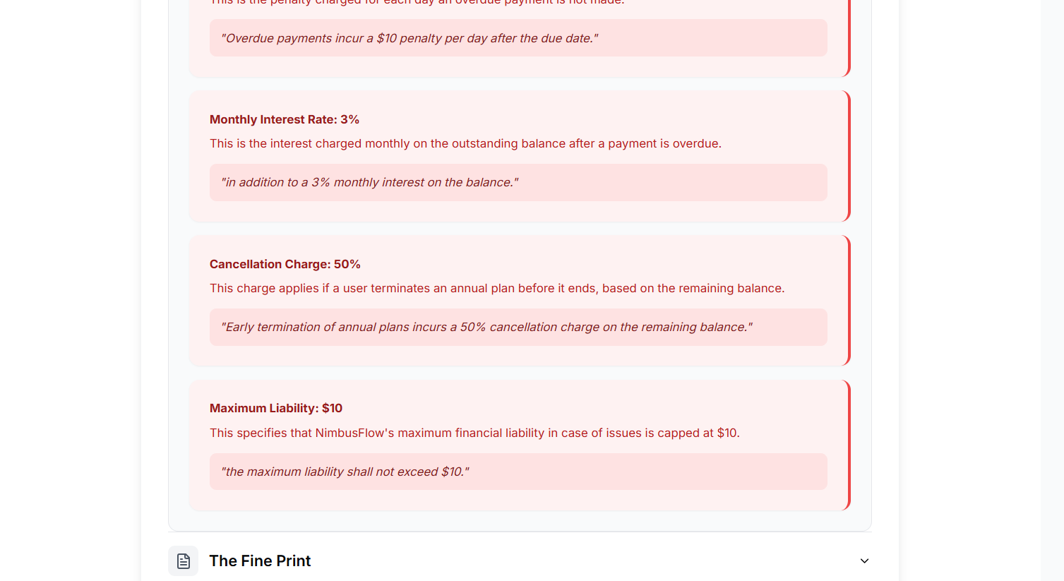 Feesy - Find the traps in fine print. screenshot 6