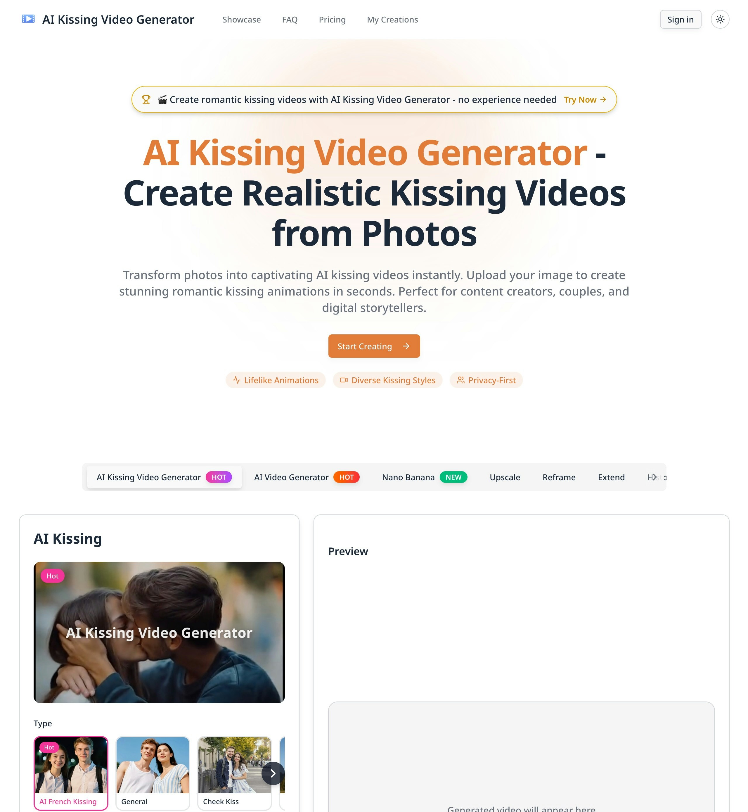 AI Kissing Video Generator  screenshot 1