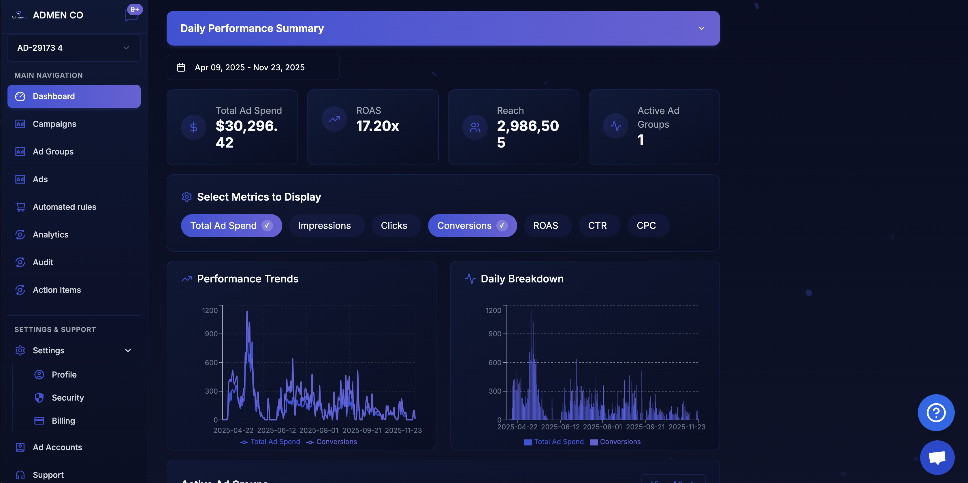 ADMEN – Automated TikTok Ad Optimization screenshot 1