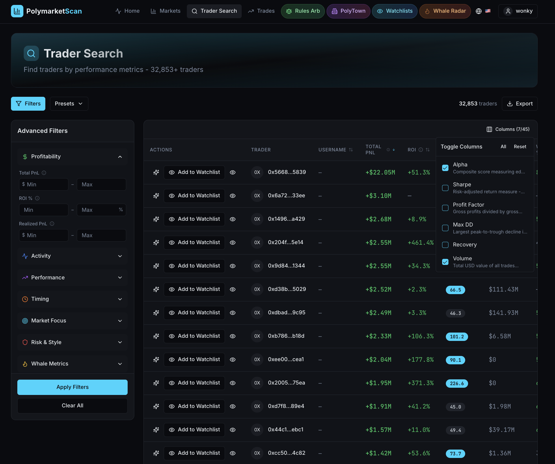 PolymarketScan screenshot 3