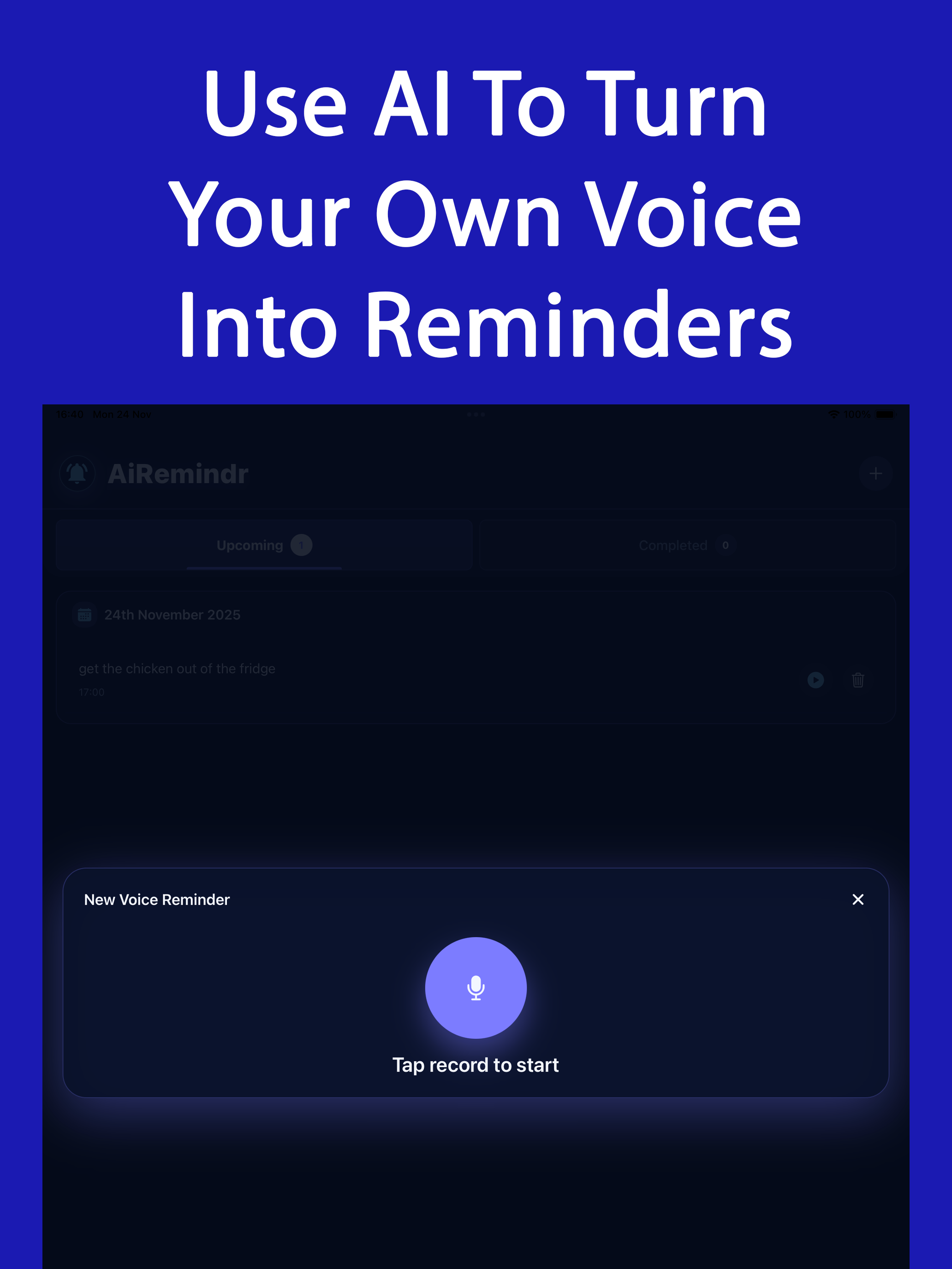 AiReminder - Voice to Reminder screenshot 1