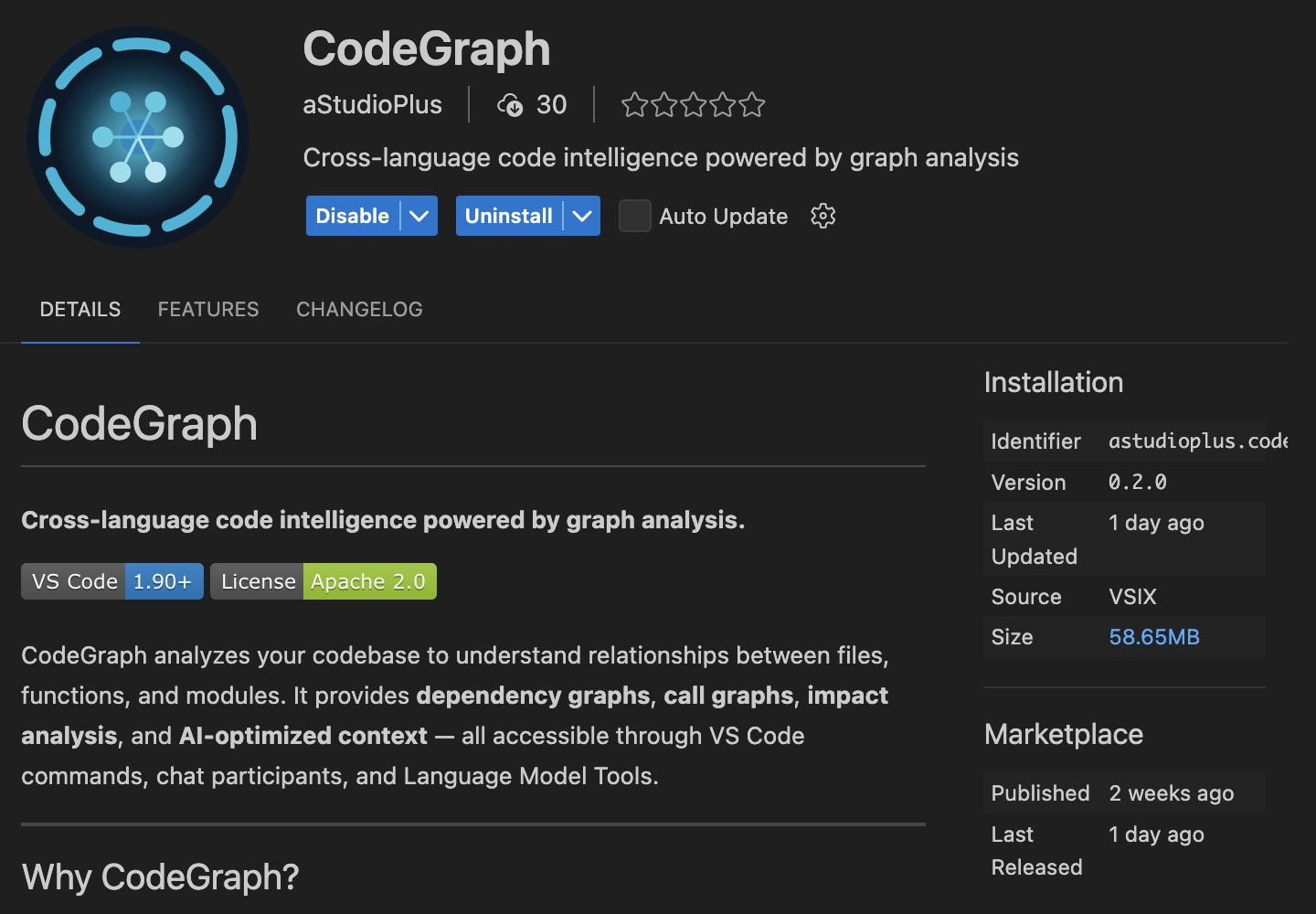 Codegraph - Brains for your AI screenshot 1