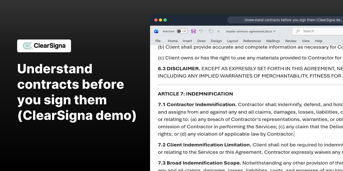 ClearSigna - AI Contract Analysis  screenshot 8
