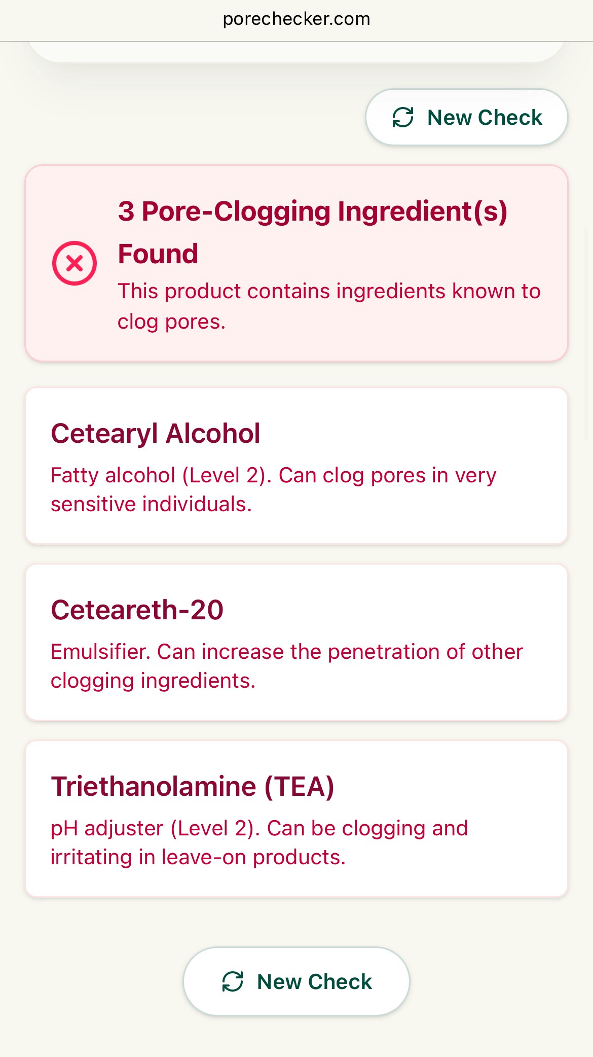 Pore Clogging Ingredients Checker screenshot 3
