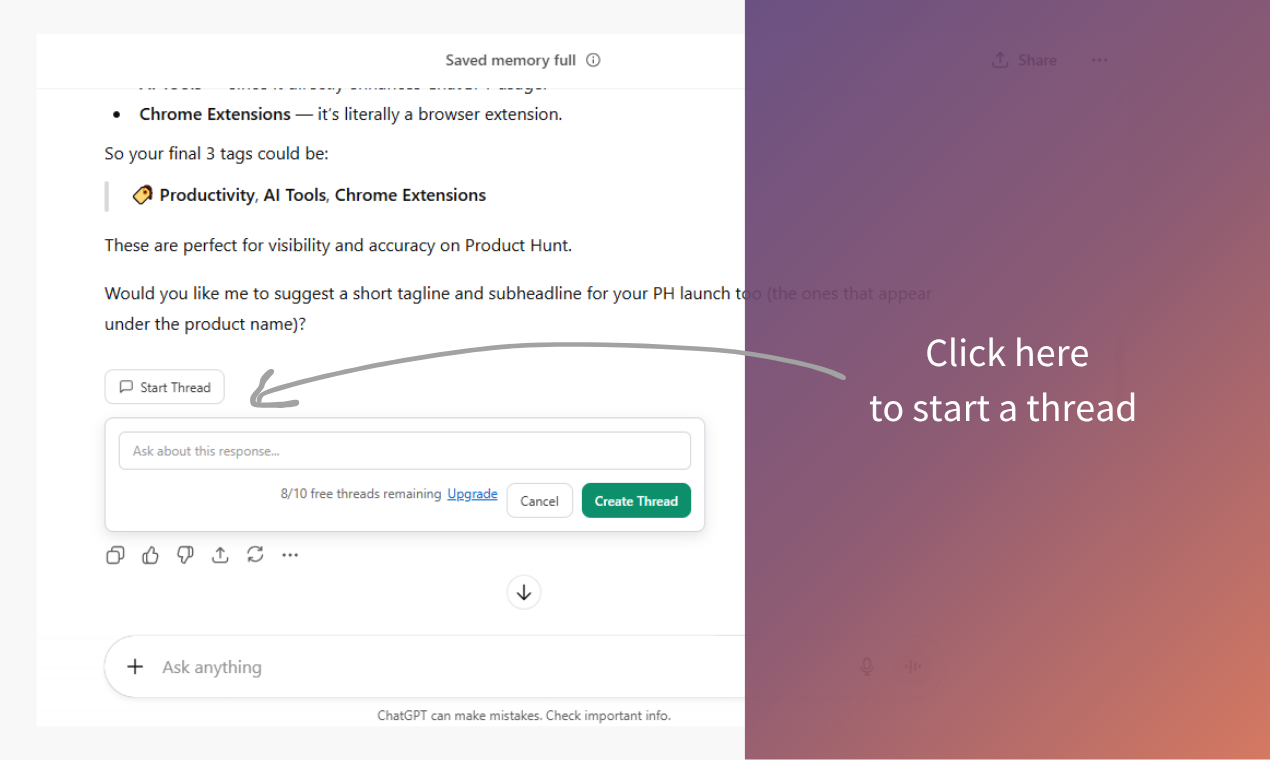 ThreadGPT screenshot 2