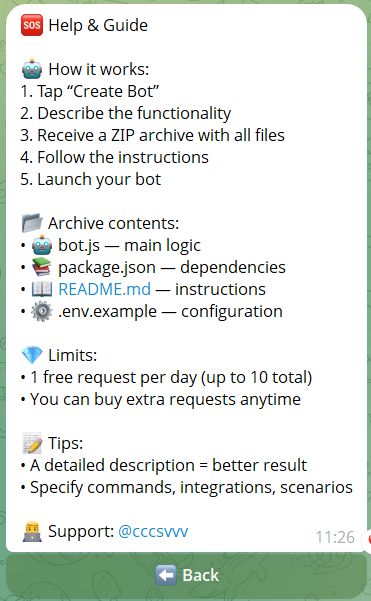 CreateBot — AI Bot Builder for Telegram screenshot 4