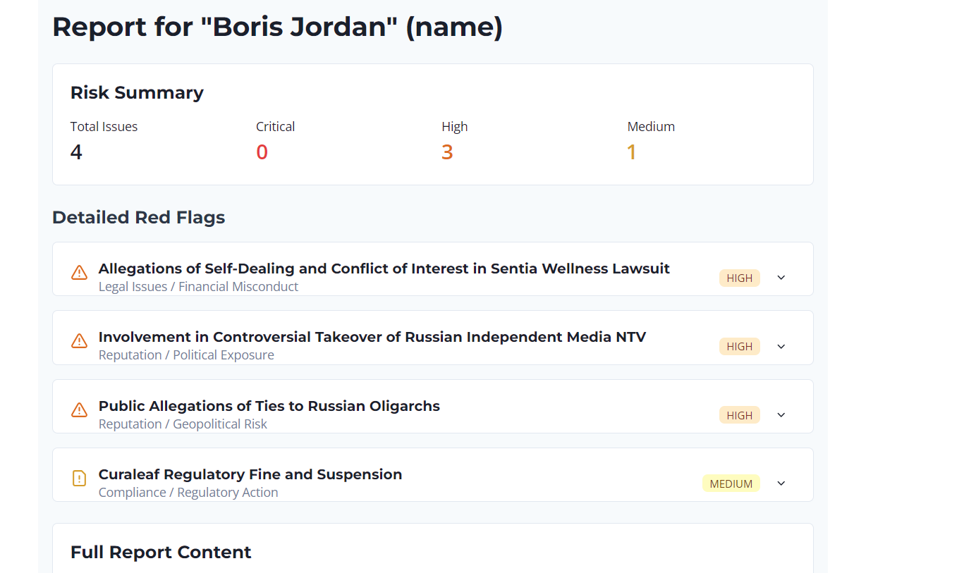 Due Diligence Platform screenshot 2